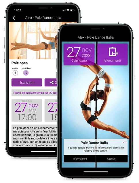App prenotazione Bookyway per Pole Dance
