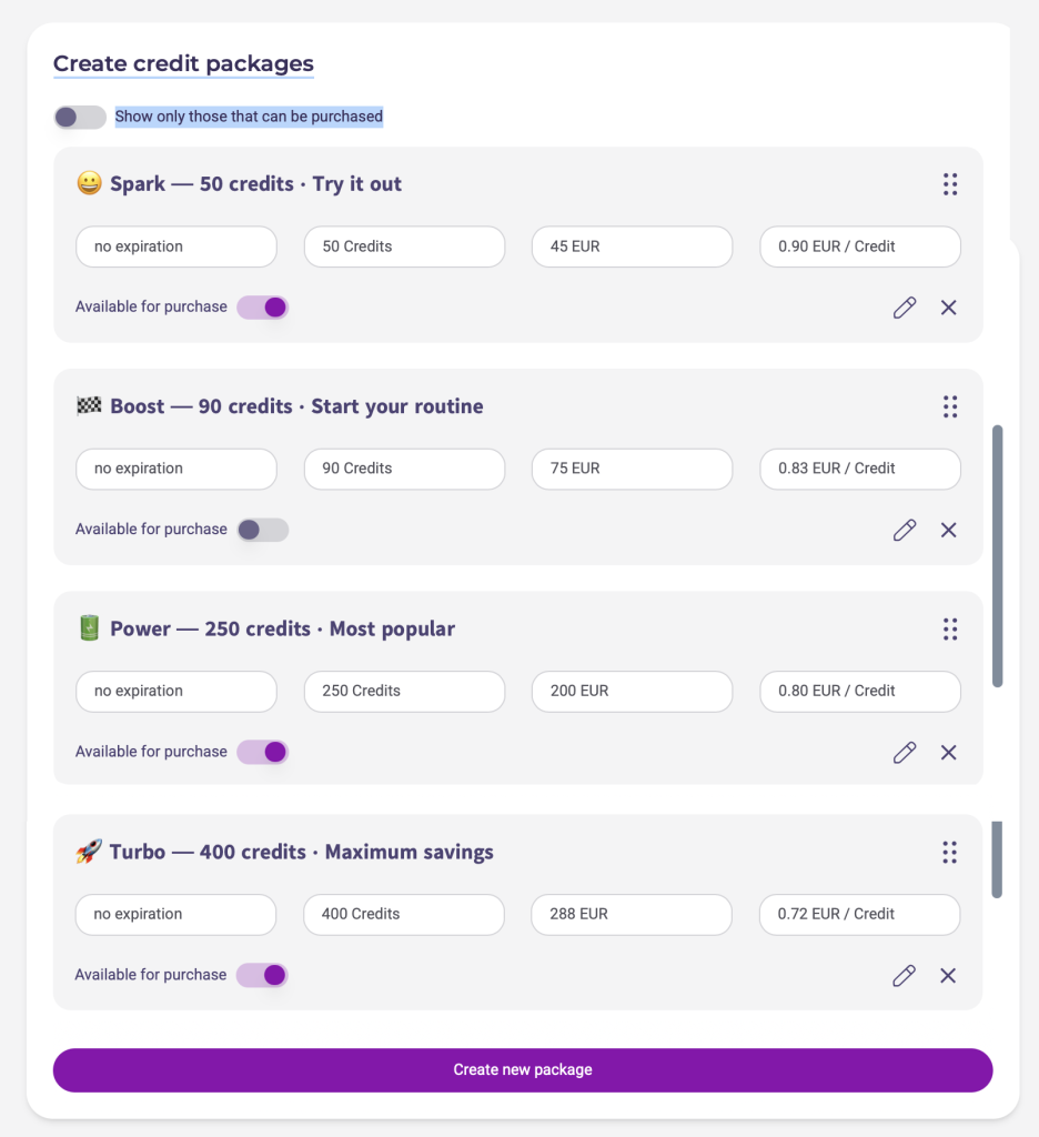 Listino prezzi perfetto